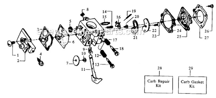 Page A Diagram and Parts List for YP120A  Weed Eater Trimmer